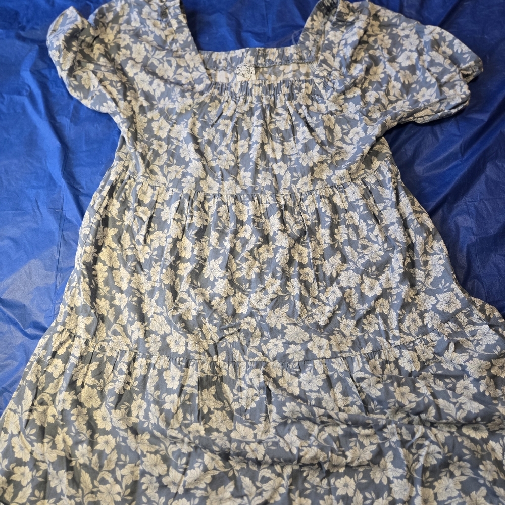 Naif Blue And White floral dress. Women's Petite Large - Picture 2 of 9